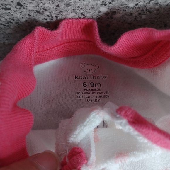 Bundle 6-9 Months Footie Pajamas Baby Girl Burts Bees Carter's Floral - Picture 7 of 8